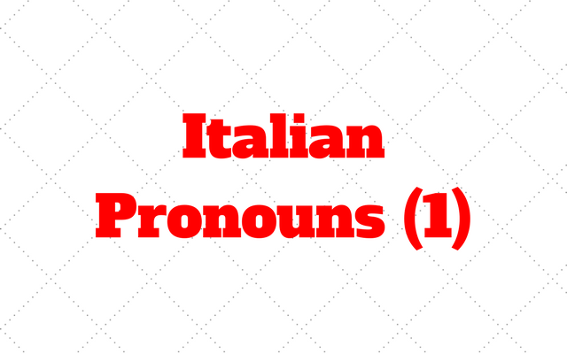pronouns italian 1